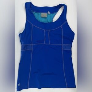 Athleta Women’s Blue Racerback Tank Top Built-In Bra Athletic Yoga Gym Size M